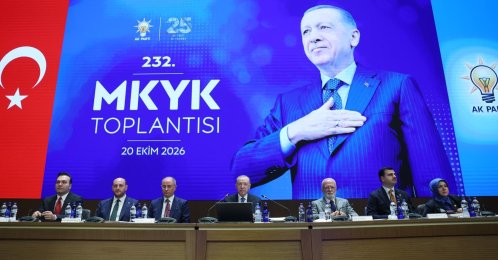 President Recep Tayyip Erdoğan chairs AK Party's Central Decision and Administration Board meeting, Ankara, Türkiye, Oct. 20, 2026. (DHA Photo)