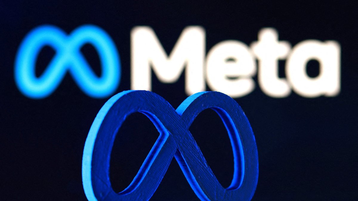 A 3D-printed Meta logo is seen in this illustration created on July 20, 2026. (Reuters Photo)