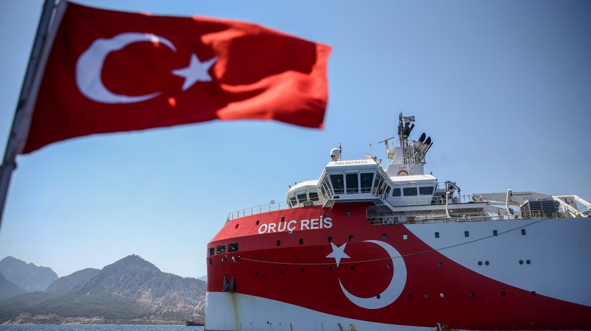Turkish seismic exploration vessel Oruç Reis in the Eastern Mediterranean, July 23, 2020. (AA Photo)