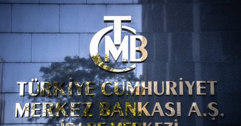 The entrance sign of the building housing the Turkish central bank, Ankara, Türkiye, Sept. 24, 2022. (Reuters Photo)