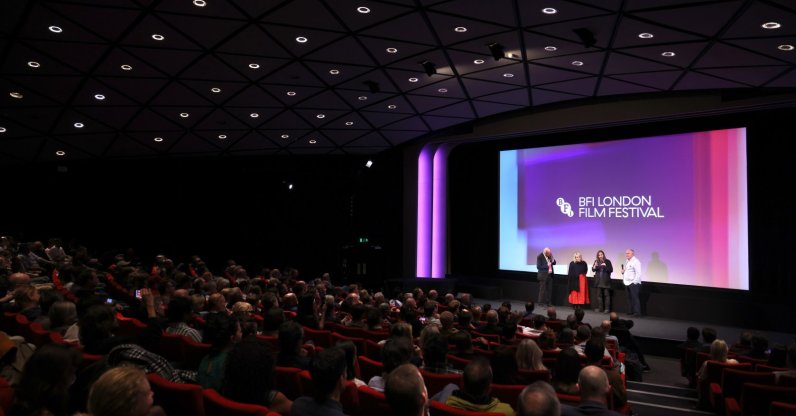 (L-R) Moderator Adrian Wootton, producer Flora Fernandez-Marengo, director Juan Cabral and Peter Shilton onstage ahead of "The Match" screening during the 70th BFI London Film Festival, London, U.K., Oct. 8, 2026. (Getty Images Photo)