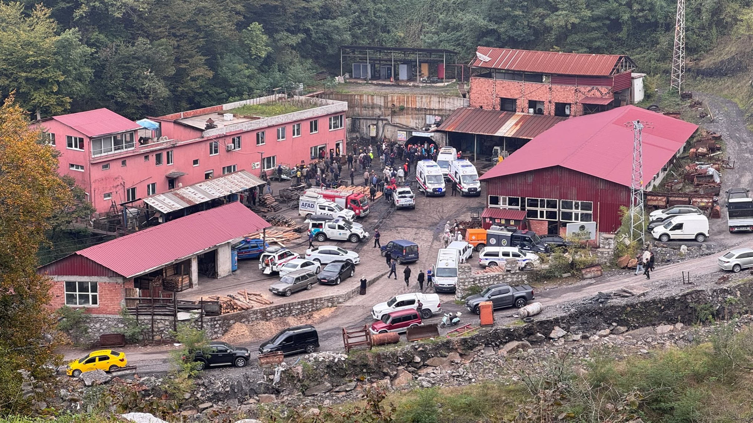 The site of a firedamp explosion, Zonguldak, Türkiye, Oct. 23, 2026. (AA Photo)