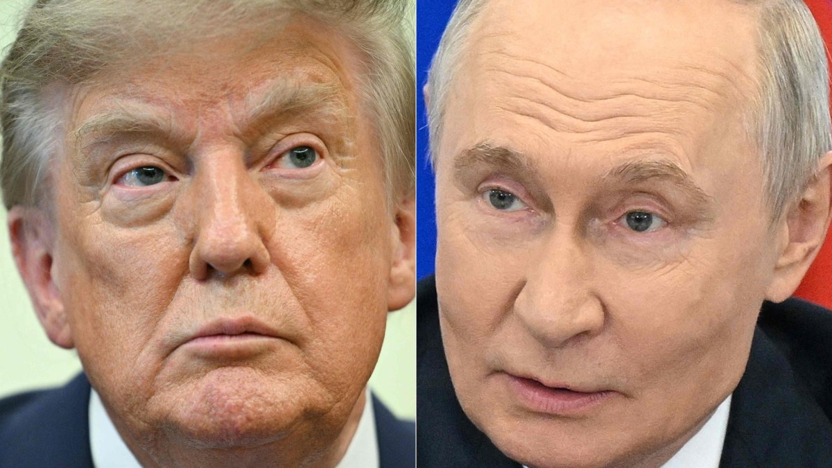 This combination of pictures created on Aug. 11, 2026, shows U.S. President Donald Trump in the Oval Office of the White House in Washington, D.C., U.S., Aug. 10, 2026, and in this pool photograph distributed by the Russian state agency Sputnik, Russia's President Vladimir Putin in the Novosibirsk region, Russia, Aug. 11, 2026. (AFP Photo)