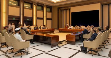 Delegations of Türkiye, Qatar, Pakistan and Indonesia meet for the new "Badr" pact, Doha, Qatar, Oct. 21, 2026. (AA Photo)