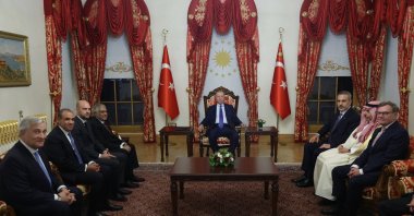 President Recep Tayyip Erdoğan meets wıth the foreign ministers of R4 E3 in Istanbul, Oct. 23, 2026. (AA Photo)