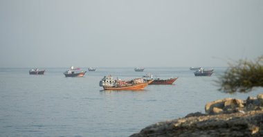 Vessels at the Strait of Hormuz, as seen from Musandam, Oman, Oct. 23, 2026. (Reuters Photo)