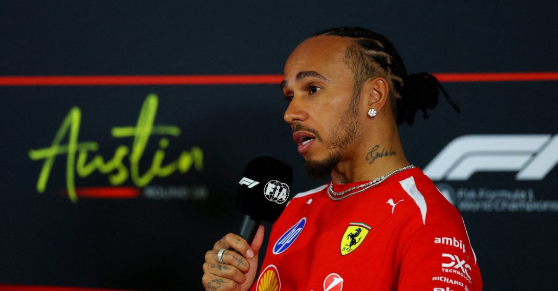 Ferrari's Lewis Hamilton during a press conference ahead of the United States Grand Prix race weekend at Circuit of the Americas, Austin, Texas, U.S., Oct. 22, 2026. (Reuters Photo)