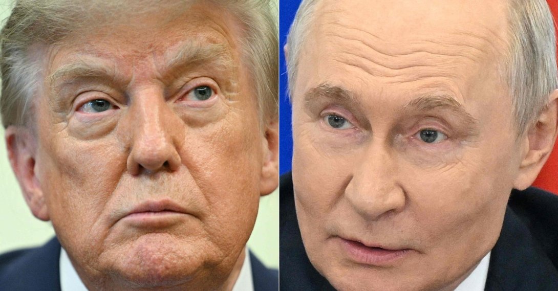 This combination of pictures created on Aug. 11, 2026, shows U.S. President Donald Trump in the Oval Office of the White House in Washington, D.C., U.S., Aug. 10, 2026, and in this pool photograph distributed by the Russian state agency Sputnik, Russia's President Vladimir Putin in the Novosibirsk region, Russia, Aug. 11, 2026. (AFP Photo)