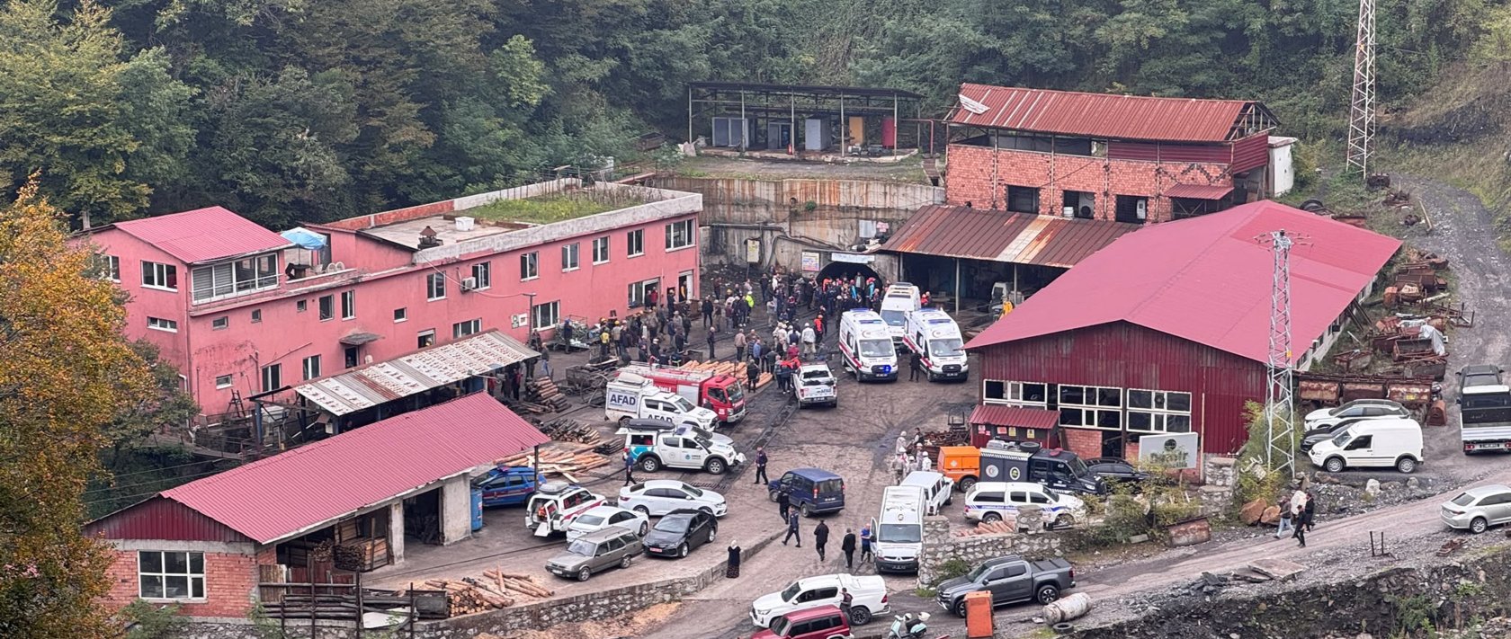The site of a firedamp explosion, Zonguldak, Türkiye, Oct. 23, 2026. (AA Photo)