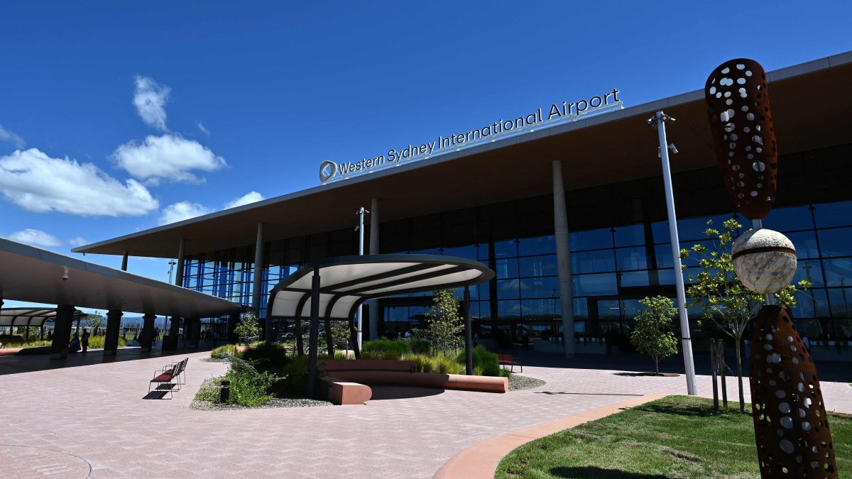 An exterior view of the newly opened Western Sydney International Airport, Sydney, Australia, Oct. 25, 2026. (AFP Photo)