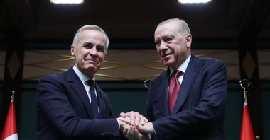 President Recep Tayyip Erdoğan and Canadian Prime Minister Mark Carney hold a joint press conference at the Presidential Complex, Ankara, Türkiye, Oct. 22, 2026. (İHA Photo)