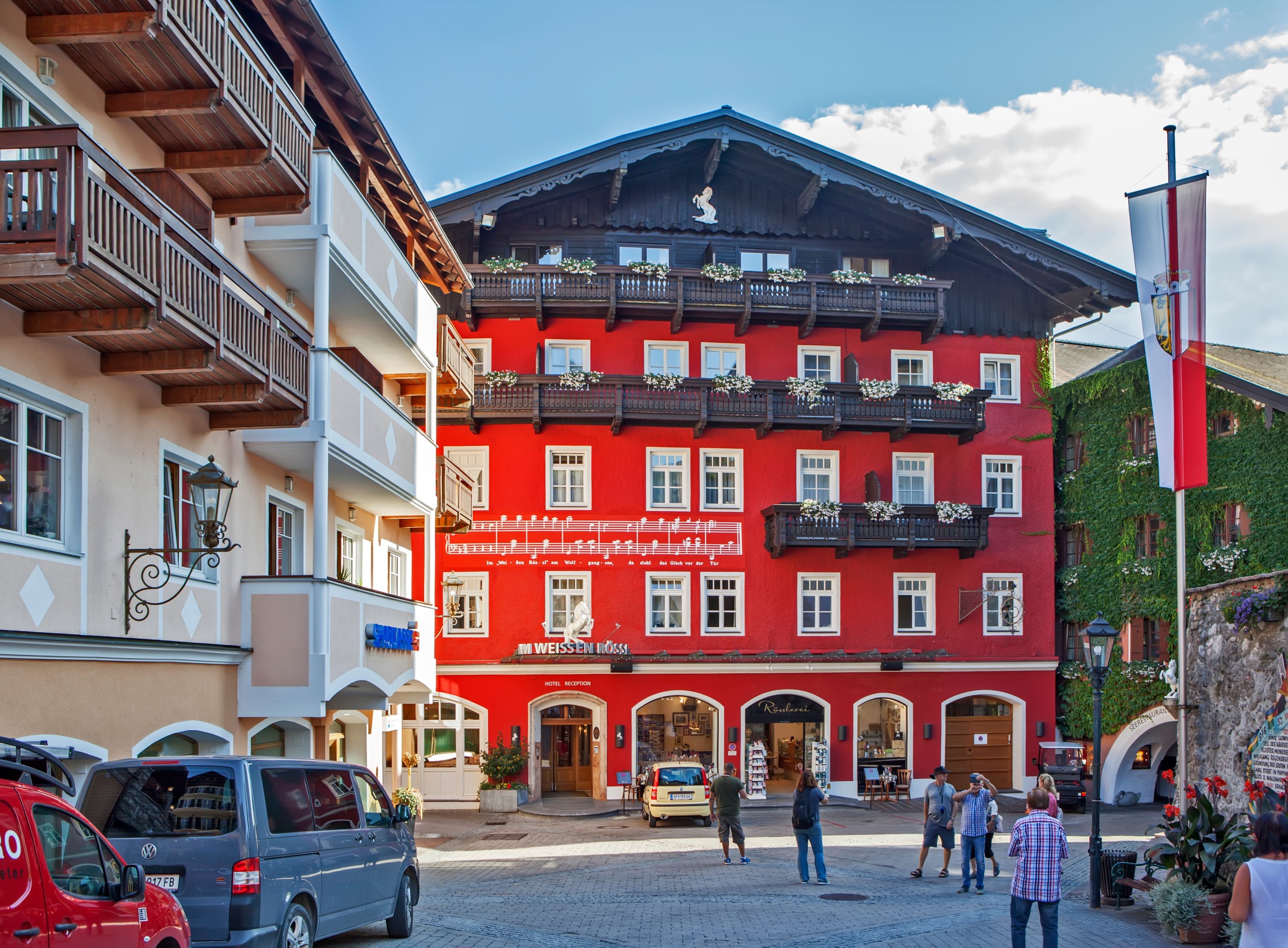 The largest and most famous hotel, Im Weissen Rössl, in St. Wolfgang, Austria, Sept. 19, 2018. (Shutterstock Photo)