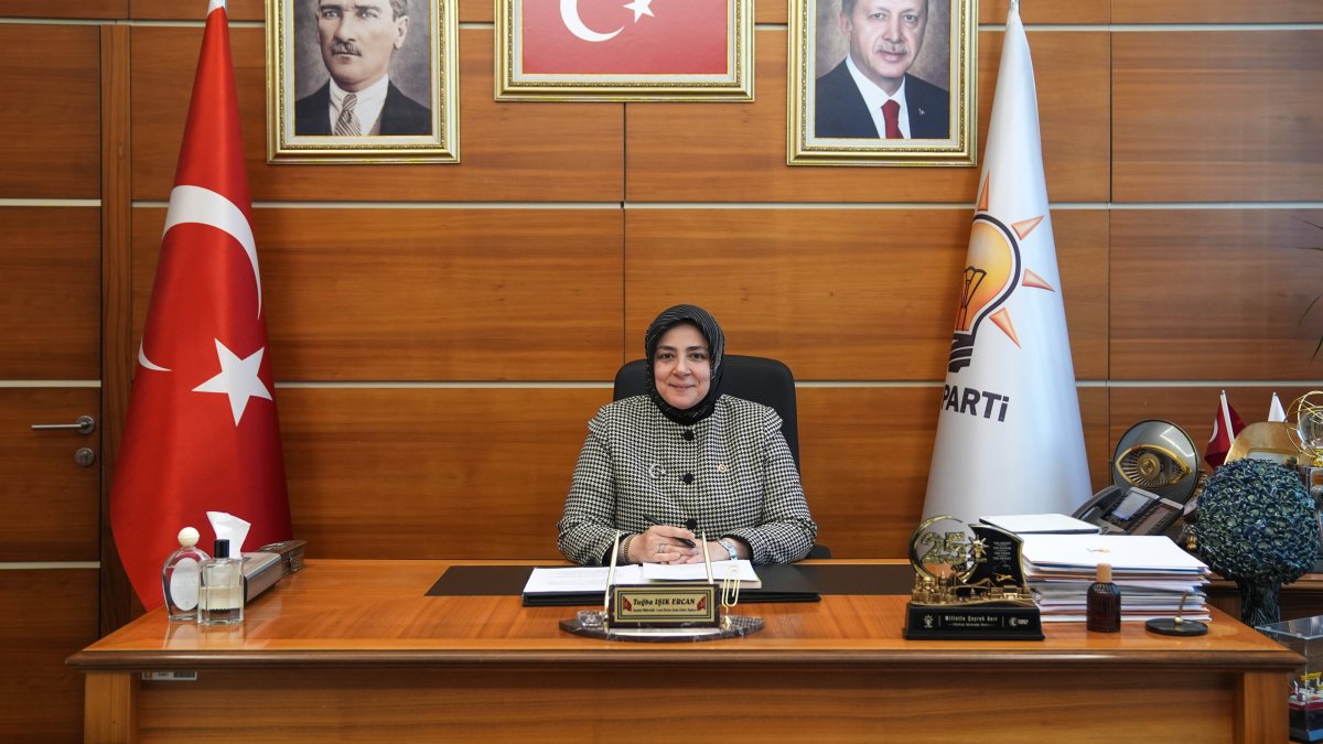 Justice and Development Party (AK Party) Women's Branch Chairperson Tuğba Işık Ercan speaks to Anadolu Agency (AA) about the upcoming events, Ankara, Türkiye, Oct. 26, 2026. (AA Photo)
