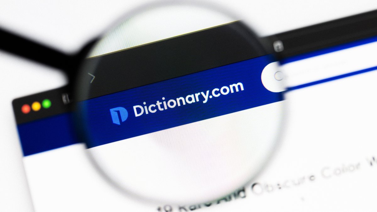 A close-up of the Dictionary.com website on a laptop screen, Milan, Italy, April, 20, 2026. (Shutterstock Photo)