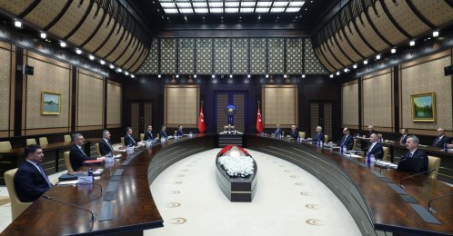 President Recep Tayyip Erdoğan chairs the second meeting of the Cybersecurity Board at the Presidential Complex in Ankara, Oct. 27, 2026. (AA Photo)
