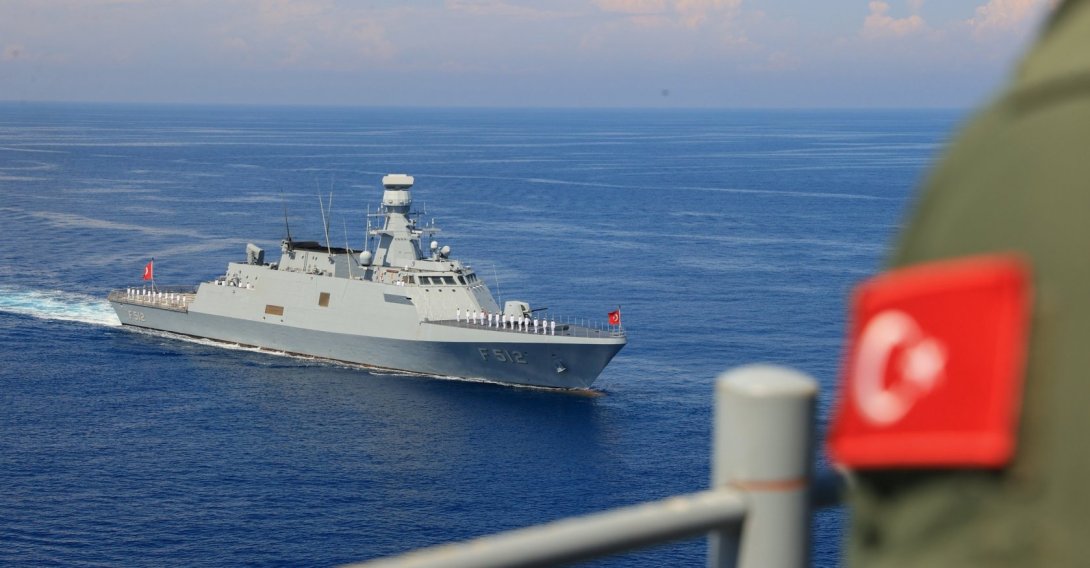 A Turkish soldier looks at a Turkish warship in the Eastern Mediterranean, June, 11, 2026. (AA File Photo)