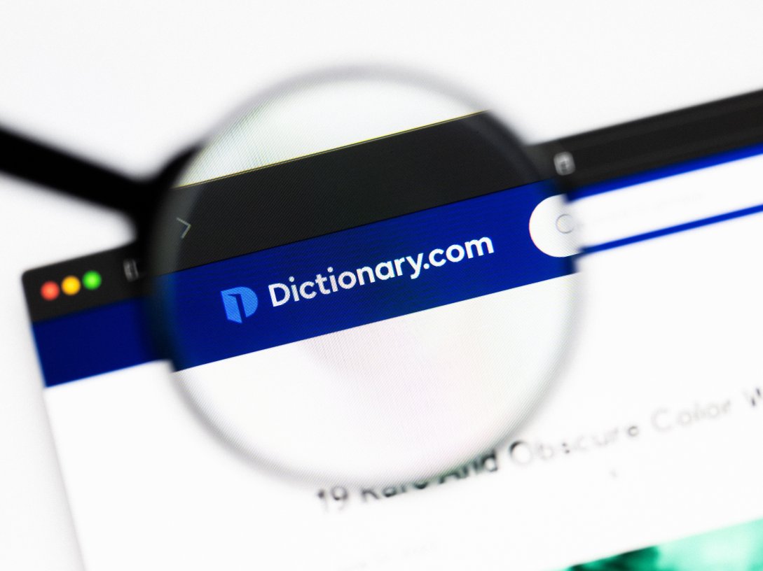 A close-up of the Dictionary.com website on a laptop screen, Milan, Italy, April, 20, 2026. (Shutterstock Photo)