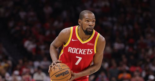 Houston Rockets' Kevin Durant handles the ball against the Atlanta Hawks during the second half at Toyota Center, Houston, U.S., Oct. 26, 2026. (AFP Photo)
