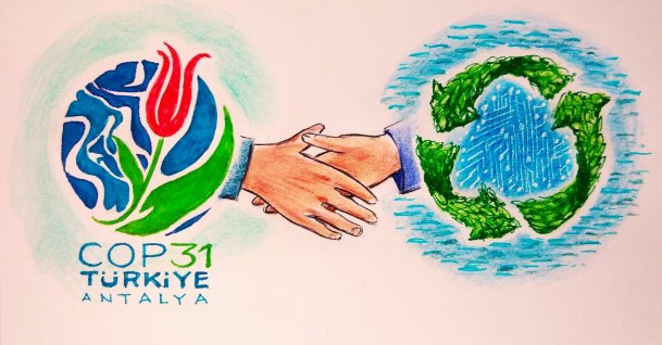 "Türkiye’s presidency of COP31 brings indispensable leadership to international climate governance." (Illustration by Erhan Yalvaç)