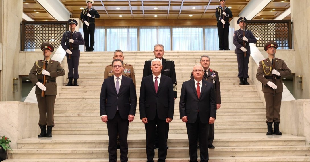 Defense Minister Yaşar Güler attends the meeting of Türkiye, Bulgaria and Romania's defense ministers and chiefs of the general staff, Sofia, Bulgaria, Oct. 28, 2026. (IHA Photo)