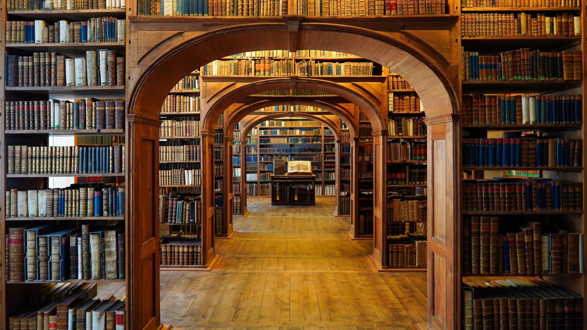 The historical library hall of the Upper Lusatian Society of Sciences, Görlitz, Germany, July 17, 2024. (Shutterstock Photo)