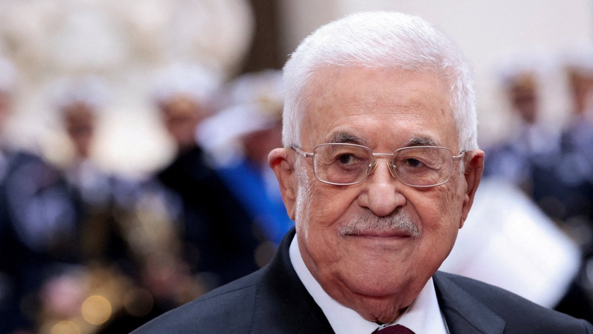 Palestinian Authority President Mahmoud Abbas visits Chigi Palace, Rome, Italy, Nov. 7, 2025. (Reuters