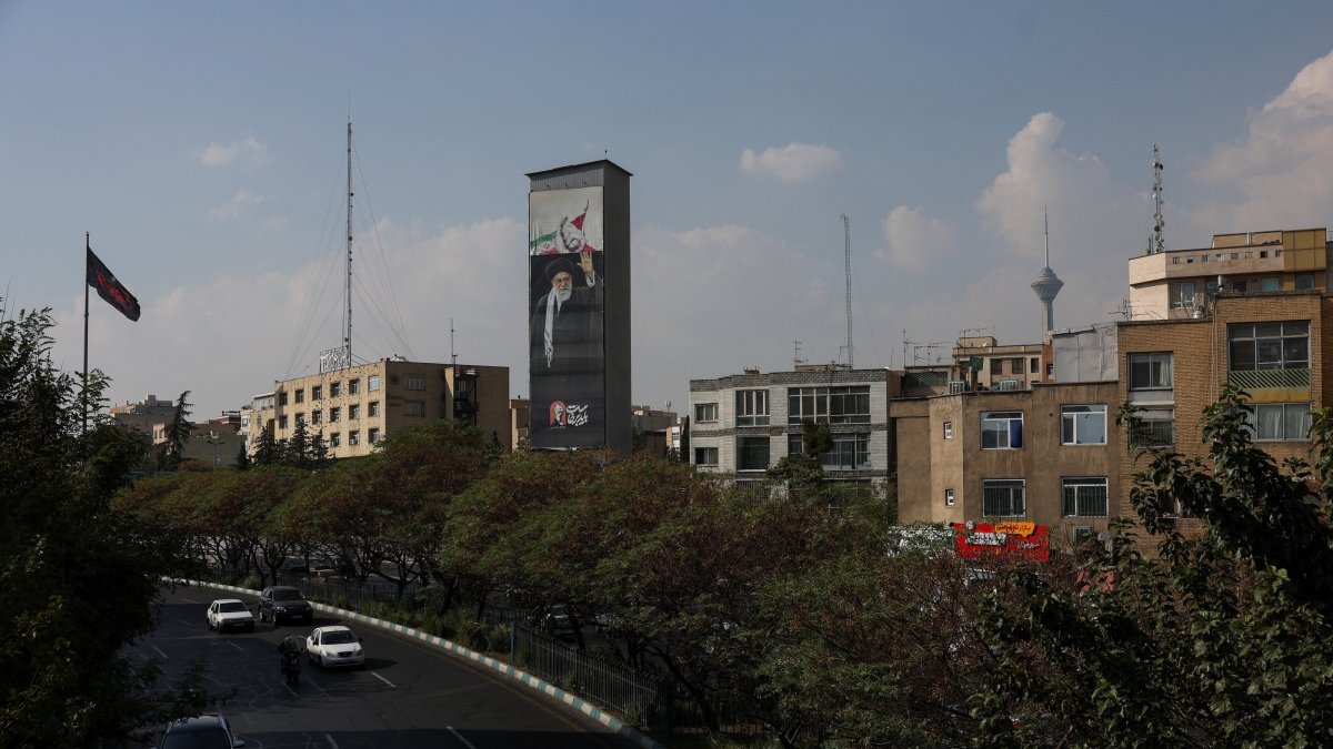 A billboard with an image of Iran's late Supreme Leader Ayatollah Ali Khamenei on a street, Tehran, Iran, Oct. 26, 2026. (Reuters via West Asia News Agency) 
