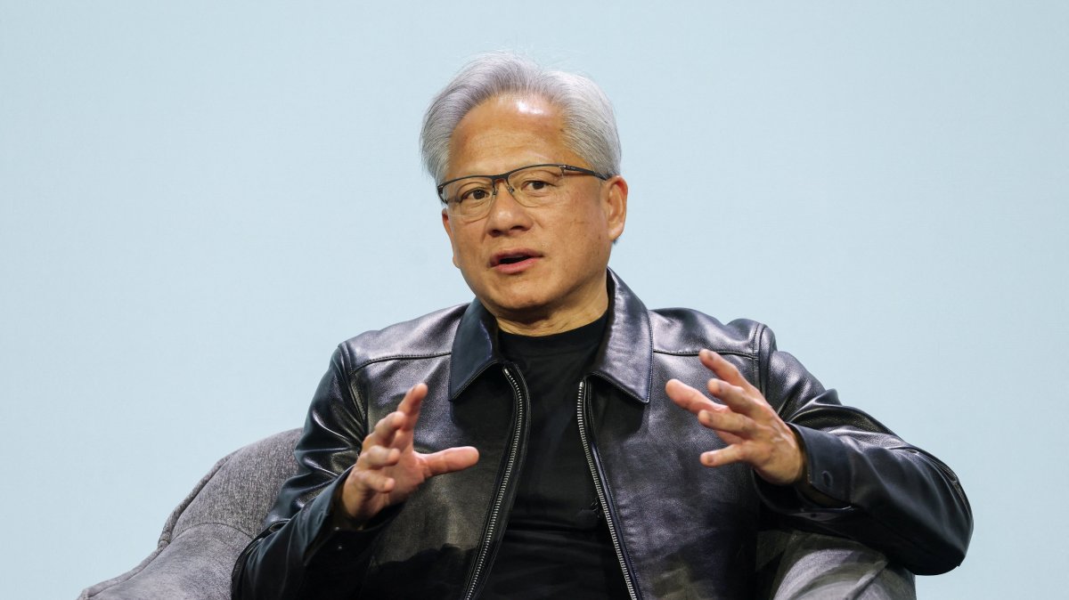 Nvidia CEO Jensen Huang joins a panel with Microsoft CEO Satya Nadella and tech executive Sriram Krishnan at the Microsoft Windows & Surface event to talk up new on-device AI capabilities for Windows PCs using Nvidia's new RTX Spark chips in San Francisco, California, U.S., Oct. 7, 2026. (Reuters