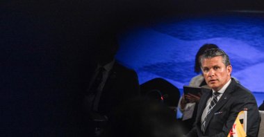 U.S. Secretary of Defense Pete Hegseth delivers his opening statement at the Association of Southeast Asian Nations (ASEAN) Defence Ministers' Informal Meeting, Cebu, Oct. 28, 2026. (AFP Photo)